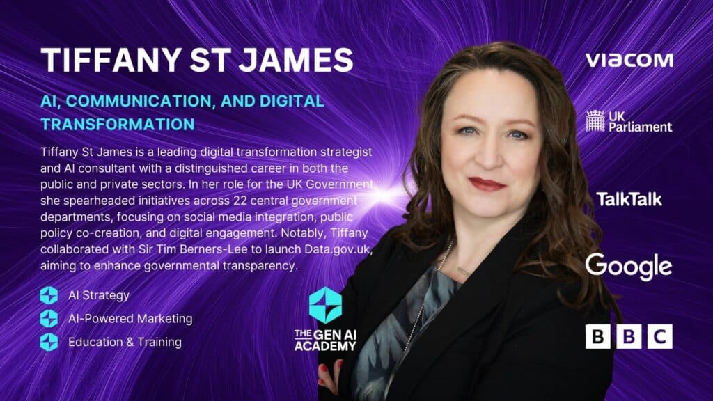 Tiffany St James, presentación comercial